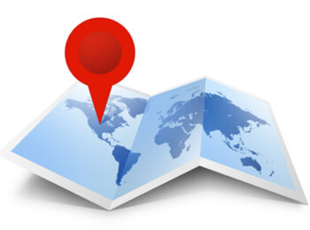 a map with a red pin against a white background for event planning tips