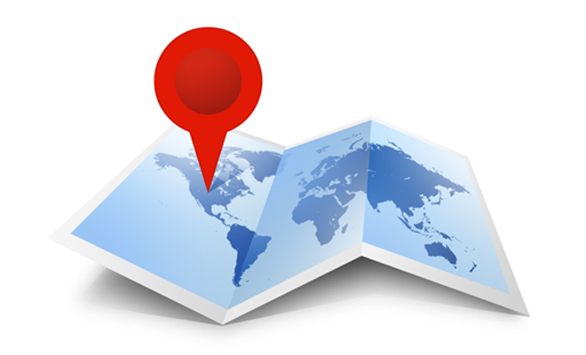 a map with a red pin against a white background for event planning tips